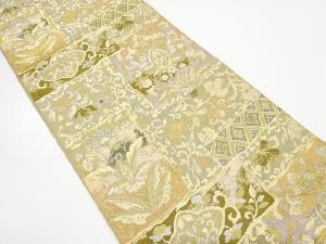 アンティーク　花更紗模様織り出し袋帯（着用可）